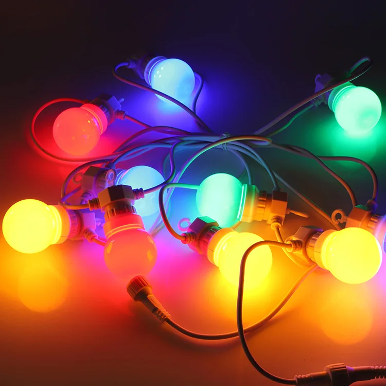 Wholesale low voltage 24v led festoon lights g50 colors globe light outdoor led patio string lights 10m
