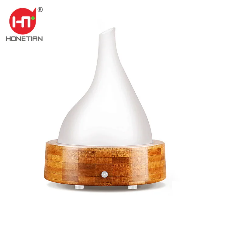 wooden LED Night Light No Noise electric timer atomizer glass spa humidifier 2018 essential oil aroma diffuser