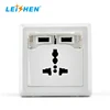 Cheap Price 10A decorative Waterproof dustproof Electric 3 Pin Universal Wall Sockets With dual usb 5V 1A 2.1A options