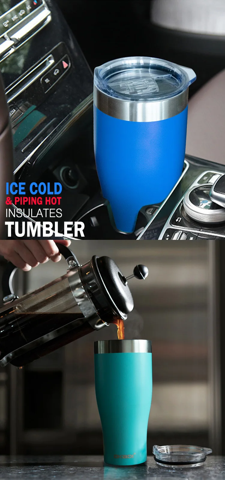 Classic Design Stainless Steel Color Changing Tumbler Thermal Travel