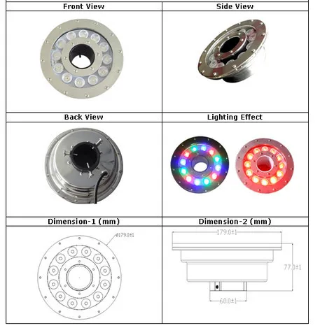 316 stainless steel led underwater light