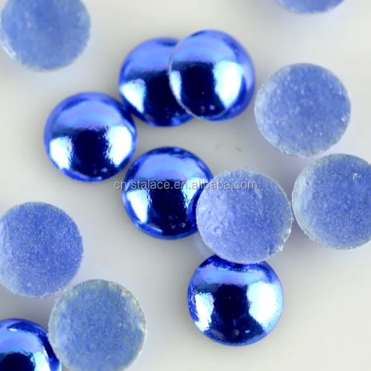 Lead free aluminium hotfix pearl studs, sapphire domes hotfix half round , color pearls for clothes