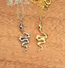 Gold Snake Necklace Serpent Necklace A 22K Gold Silver Plated Snake Jewelry