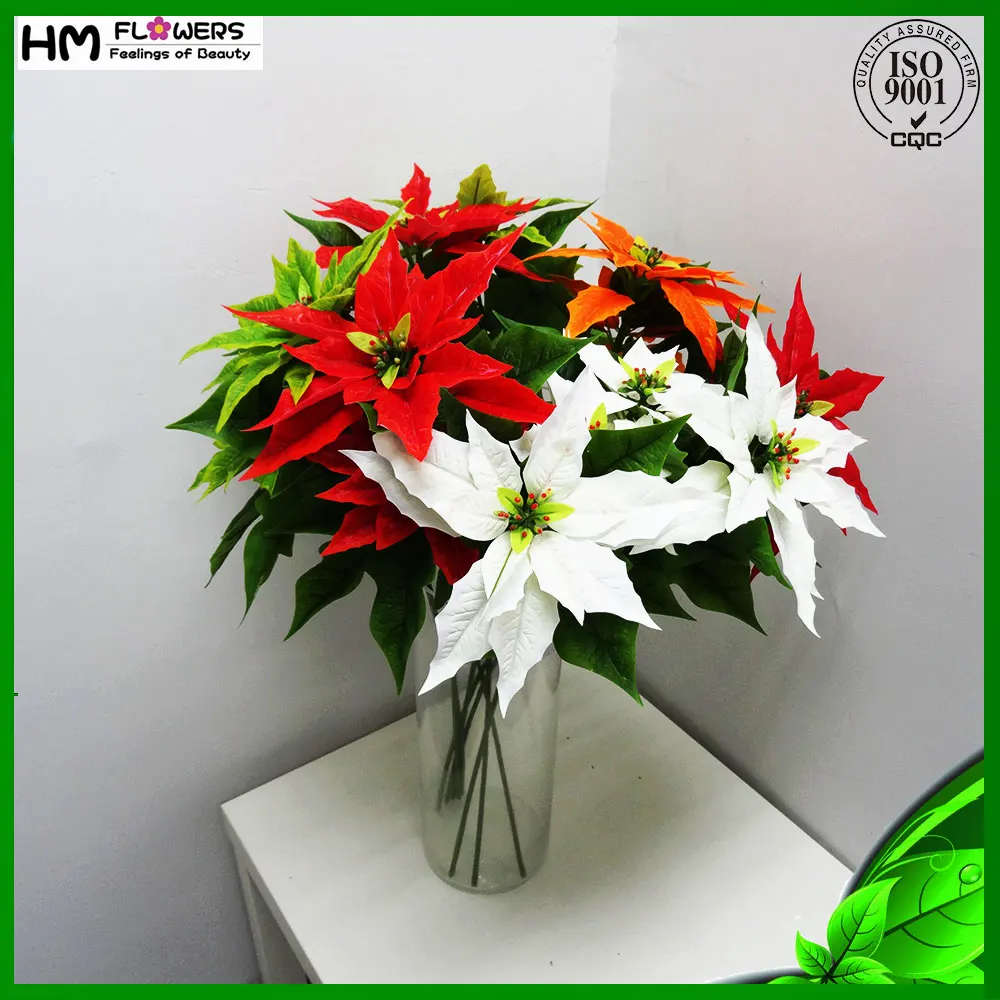 Artificial Hot Sale Poinsettia Wholesale Christmas Flower Buy