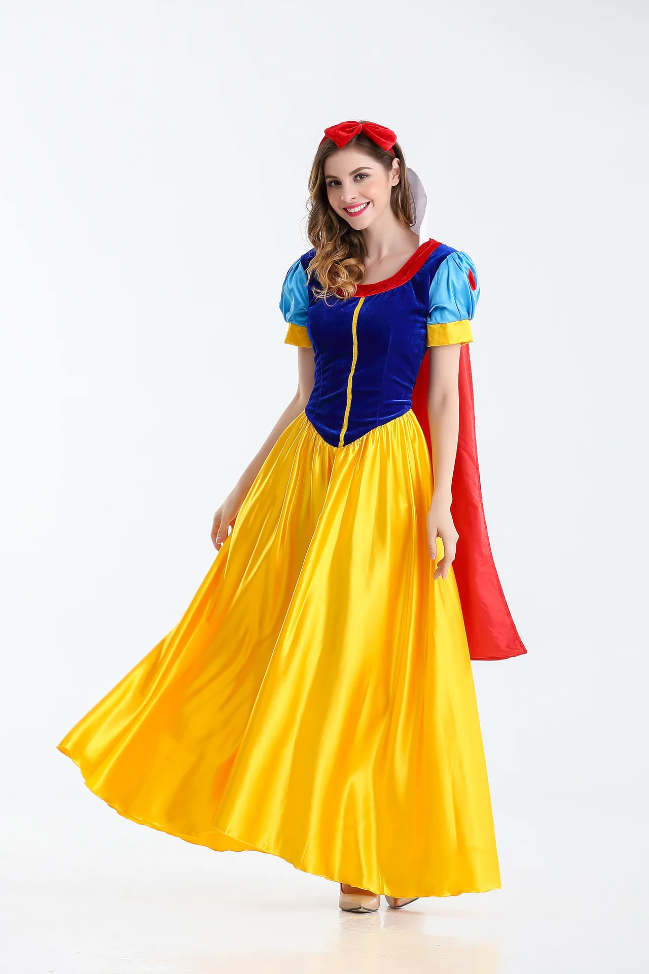 Adult halloween cosplay costume female stage performance wear snow white overskirt Frozen fairy tale women dresses