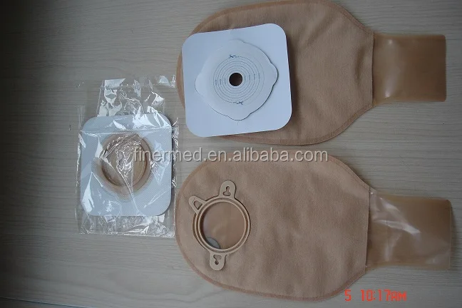 adhesive ostomy pouch bag skin