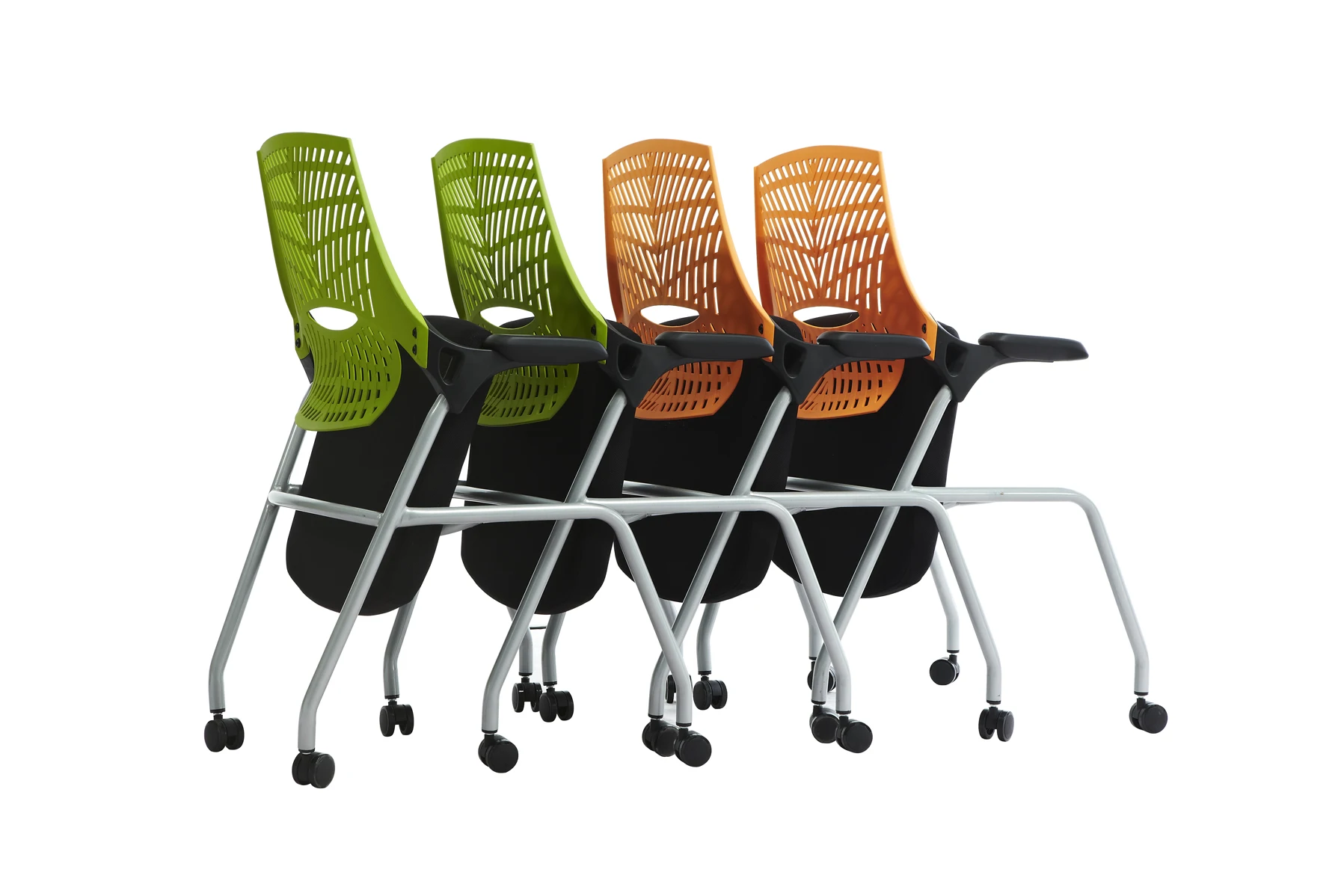 Conference Room Stackable Plastic Conference Chair With Writing Table