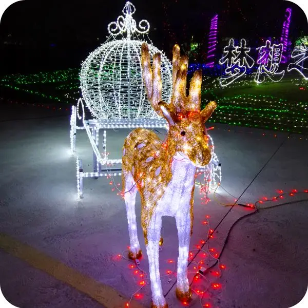 Acrylic outside moving head reindeer christmas lights