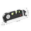 Multipurpose Laser Level Laser Measure Line with Bubble Level 250cm Measure Tape and Metric Rulers