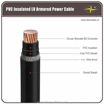 Cu/pvc/swa/pvc Single Core Electric Cable 0.6/1kv - Buy Cu Pvc Single ...