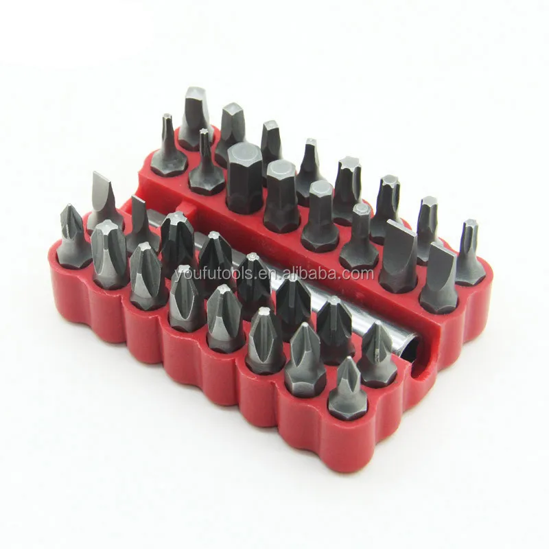 32 Pieces Crv Mini Screwdriver Bits Set With Torx Pozi Phillips Slotted