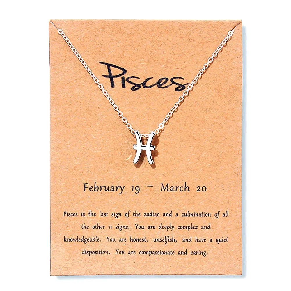 Trending Gift Jewelry 12 Zodiac Sign Constellations Zinc