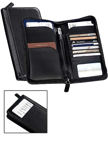 High Quality Zipper Leather Travel Document Wallet Mens Leather Travel ...