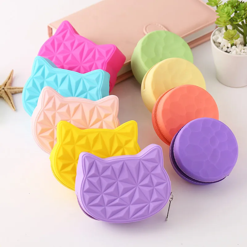 Mini Cute Bag For Kids Cat Shape Silicone Zipper Bag Coin Purse Buy