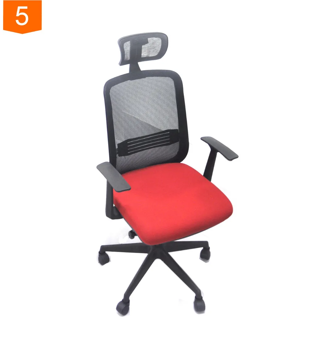 高背工作人员电脑桌网格办公椅与头枕,办公椅符合人体工程学