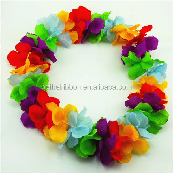 Artificial Flower Hawaiian Lei Head Wreaths Hawaiian Flower Necklace