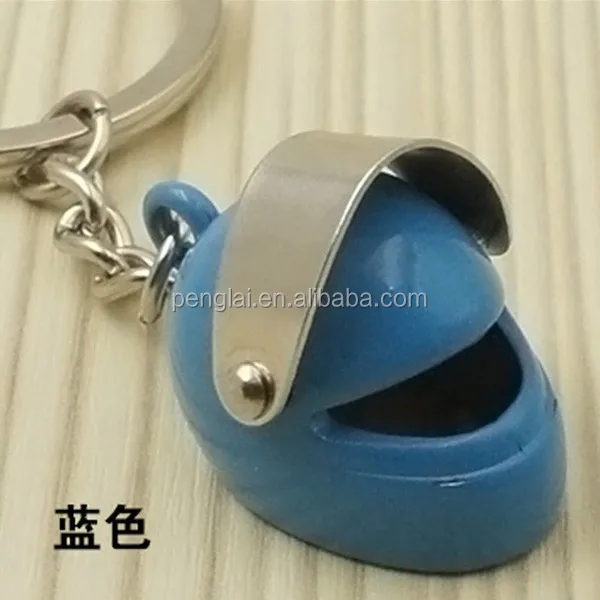 mini motorcycle helmet metal keychain men's