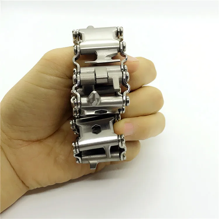 304 steel bracelet silver outdoor survival bracelet diy bracelet magnetic