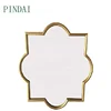 Hand Forged Resin Antiqued Gold 4 Side Corner Arch Wall Mirror