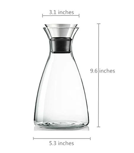 50 Oz Glass Drip-free Carafe With Stainless Steel Silicone Flip-top Lid ...