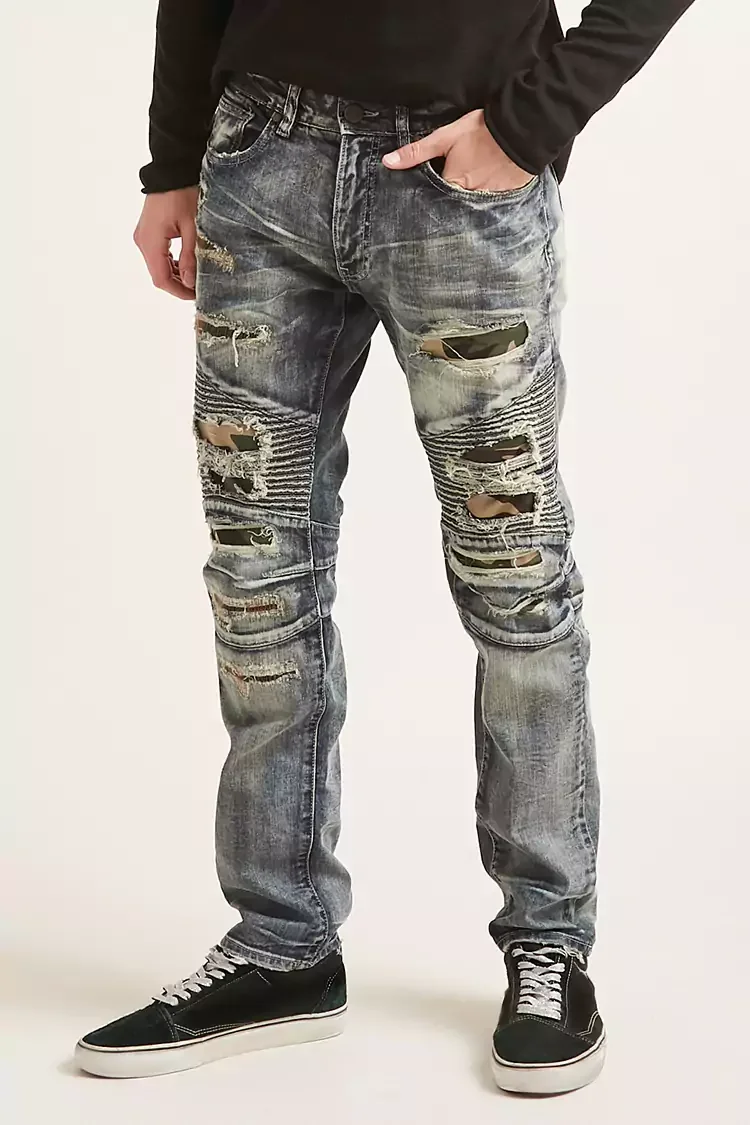 New Model Casual Men Skinny Distressed Damaged Ripped Jeans Pants - Buy ...