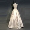 LSYZZ002 new handmade diamond heavy beaded round neck performance bridesmaid wedding evening dress