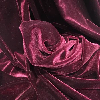 54 Wide Crushed Velvet Wine Fabric By The Yard