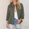 Army Jacket Green After Party Vintage Women Half Military Jacket HSC1236