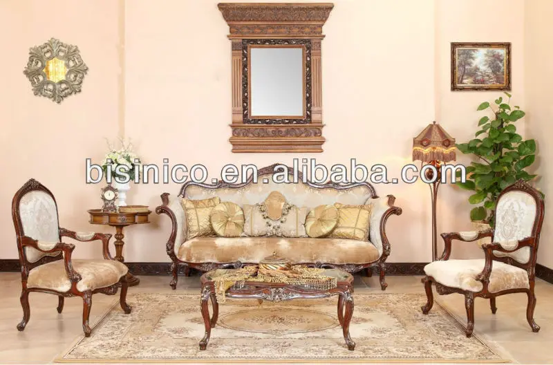 Arabia Antique Style Wooden Home Furniture Living Room Sofa Set Luxury High Quality Single Chair View Bisini