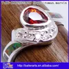 Fashion 925 Sterling Silver Fire & Pear Garnet Bezel Set Engagement Rings Wholesale