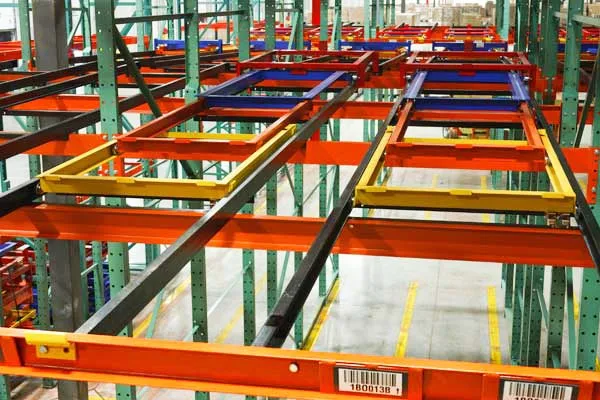 Steel Material Industrial Used Warehouse Storage Push Back Racking