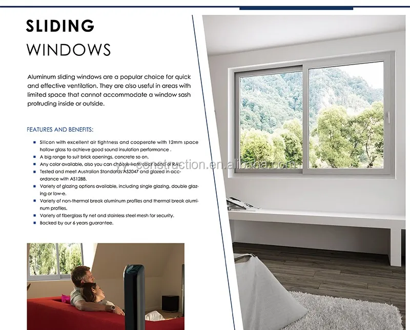 High Quality upvc sliding window With Flynet Screen/aluminum sliding ...