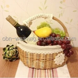 Wholesale Decorative Empty Indian Wicker Wedding Gift Fruit Basket