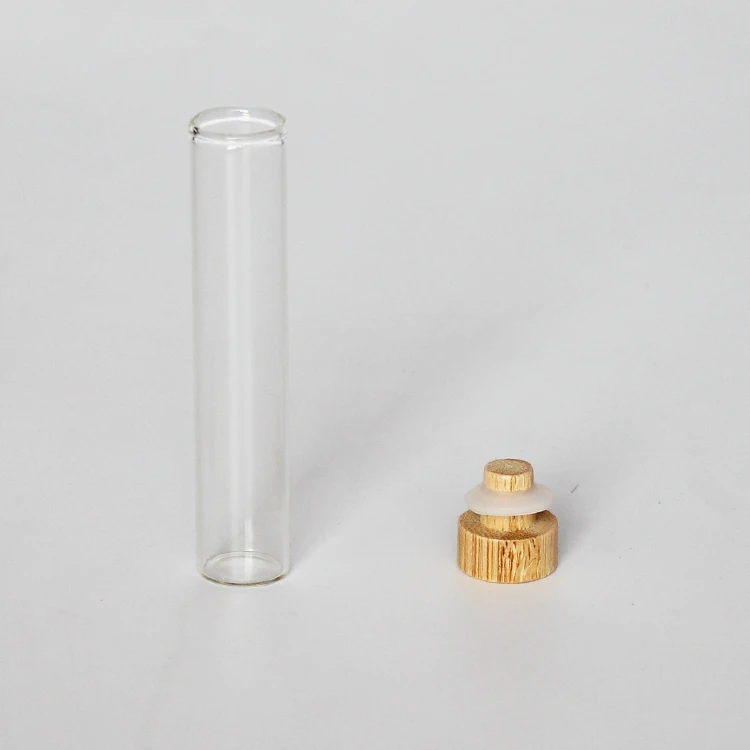10ml Small Glass Tube With Bamboo Lid Clear Glass Packaging Tube Buy