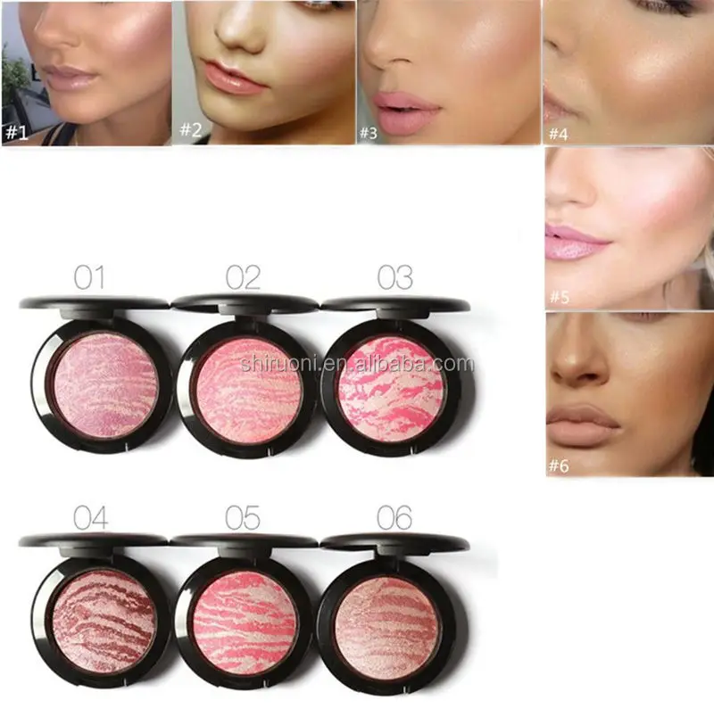 face blush women makeup cosmetic baked cheek color bright