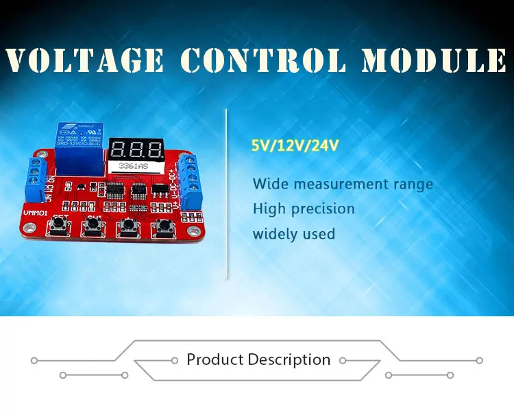 Display multi-function voltage monitoring relay module 24v voltage comparator