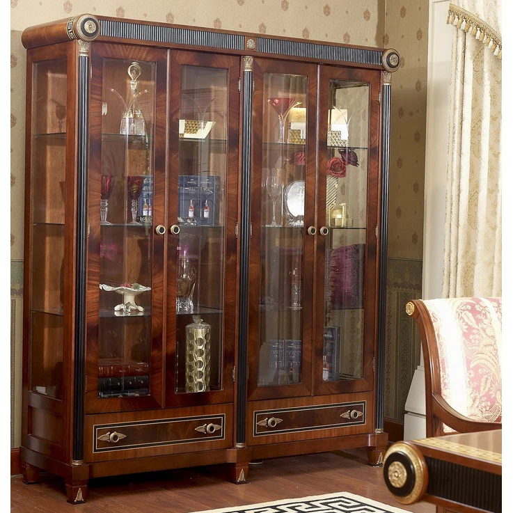 Yb10 Luxury Baroque Classic Living Room Display Cabinet European