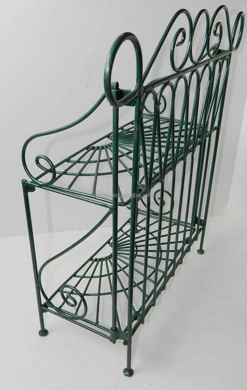 2 Tiers Folding Metal Wire Bakers Kitchen Rack Shelf Green Color For Spice Organizer Buy Wire