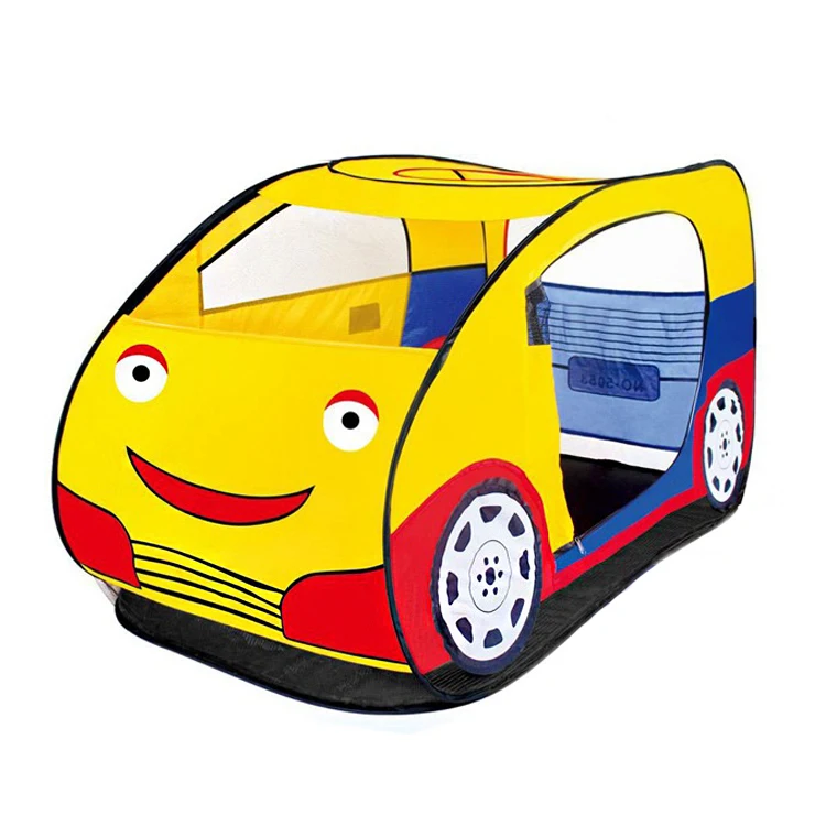 yellow school bus kids play tent