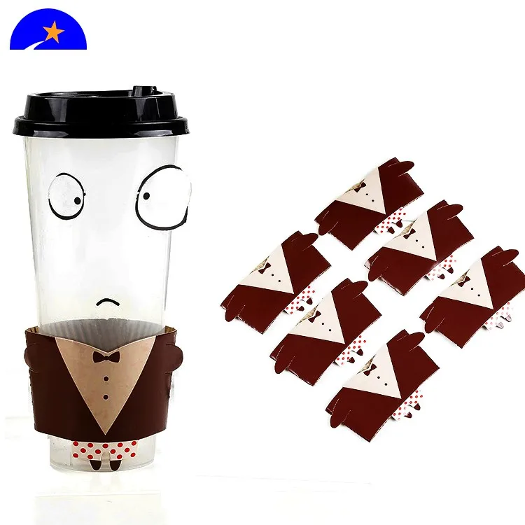 Disposable Paper Hot Coffee Cup Sleeves Reusable Holder For Hot Drinks