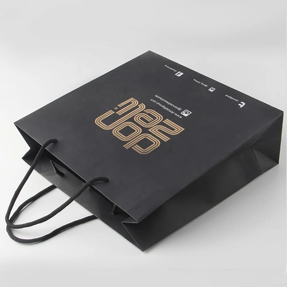 Wholesale Custom Golden Logo Gift Paper Bag For Shopping - Buy Gift ...