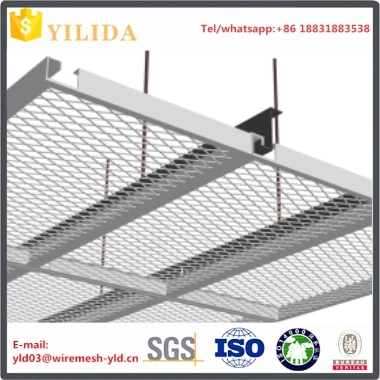 Aluminum Expanded Metal Mesh Suspended Ceilings Metal Bird Net Cladding For Wall Facades