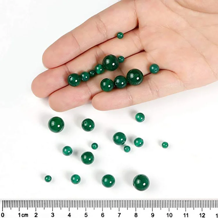 Natural Green Jade Beads In Bulk Gemstone Diy Loose Round Malaysia Jade