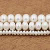 Baroque abacus shell bead straight hole 6-14mm white flat round beaded beads wholesale DIY jewelry accessories.
