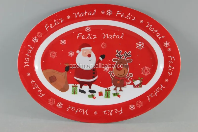14inch Christmas Melamine Oval Plate