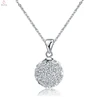 Jewelry Fashion 2019 Woman Wedding Crystal Diamond Ball Shaped Design Pendant Necklace 925 Silver