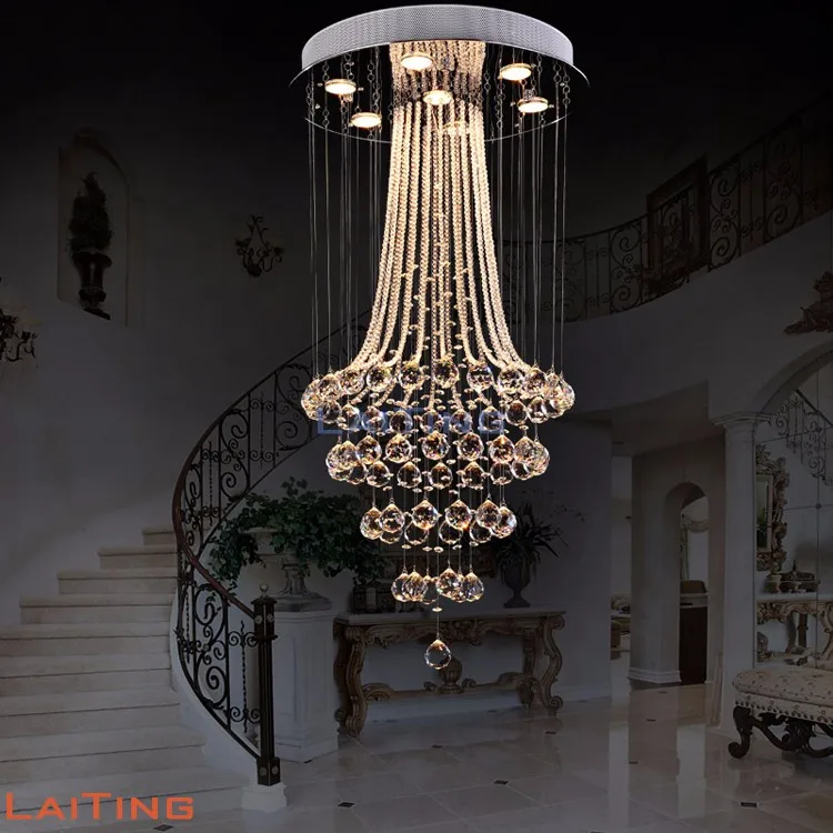 pouces diamètre x 1,96 Lustres en cristal modernes encastrés pendentif éclairage fini chrome luminaire plafonnier pour cuisine salon salle à manger chambre couloir escalier 7,87 hauteur