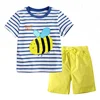 Summer baby clothing bee print set short sleeve baby soft clothes cute baby clothing