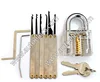 Transparent Locksmith Tools PadLock Practice Locksmith Tools with 8pcs Lock Pick Tool A