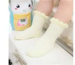 Ultra soft lace fishnet summer children s socks relent boneless suture